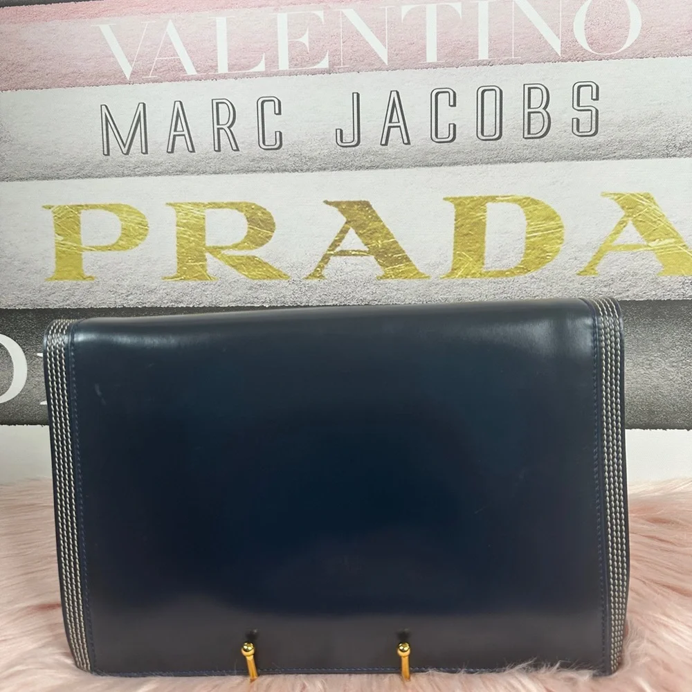 Loewe Madrid Black Leather Portfolio Attache Bag Spain RARE